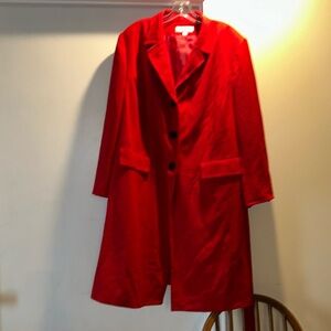 Le Suit woman’s Red Trench Coat  Size 24W